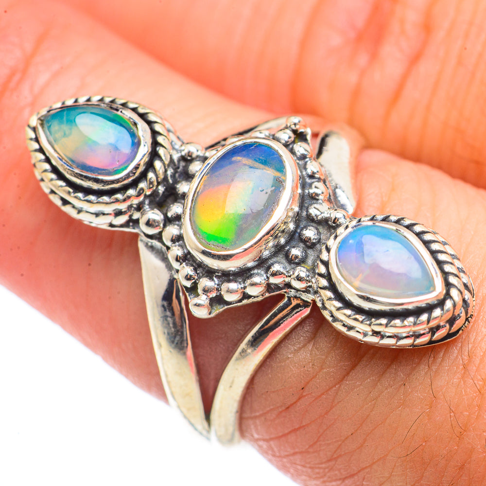 Ethiopian Opal Rings handcrafted by Ana Silver Co - RING71113