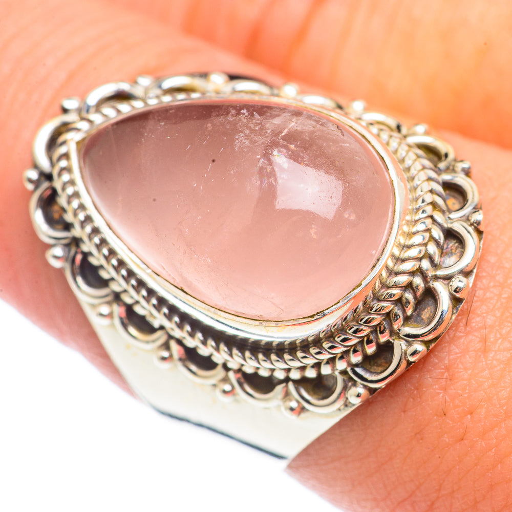 Rose Quartz Rings handcrafted by Ana Silver Co - RING71133