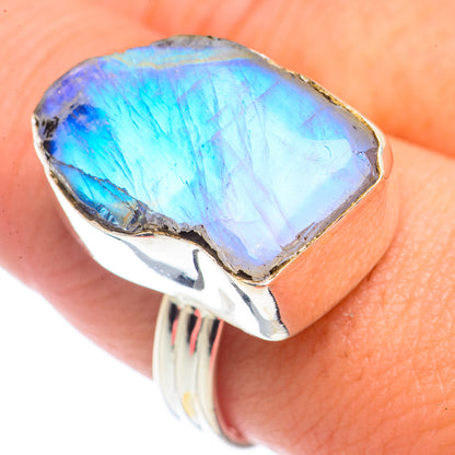 Rainbow Moonstone Rings handcrafted by Ana Silver Co - RING71143