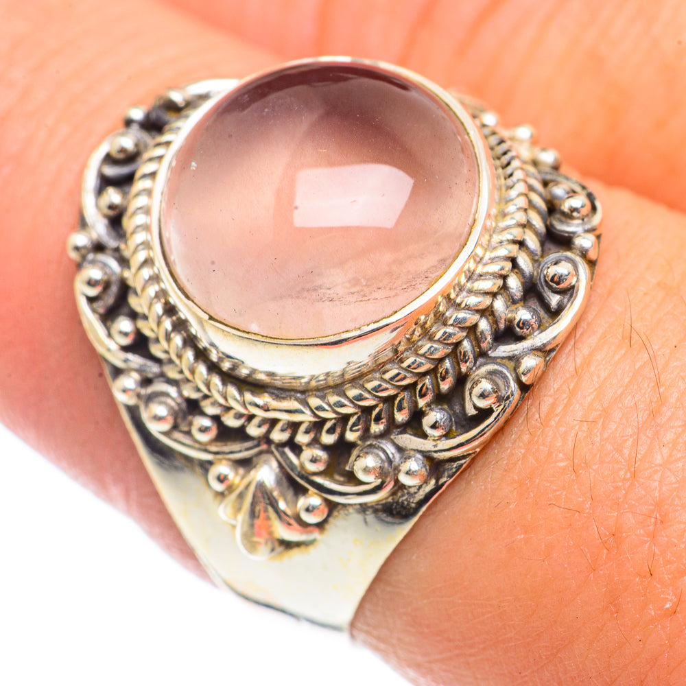 Rose Quartz Rings handcrafted by Ana Silver Co - RING71168