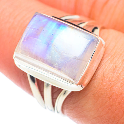 Rainbow Moonstone Rings handcrafted by Ana Silver Co - RING71177