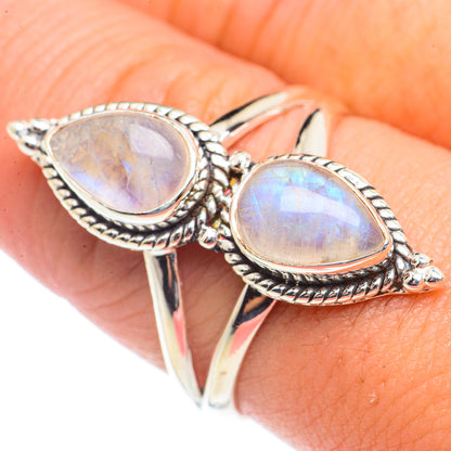 Rainbow Moonstone Rings handcrafted by Ana Silver Co - RING71178