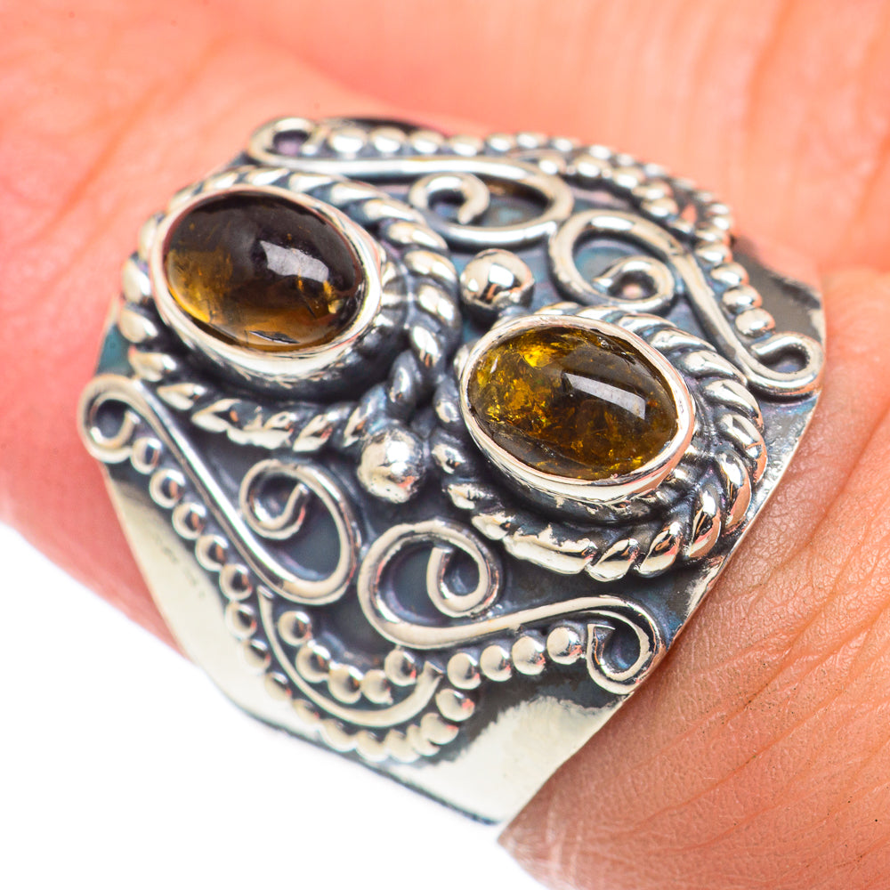 Green Tourmaline Rings handcrafted by Ana Silver Co - RING71181