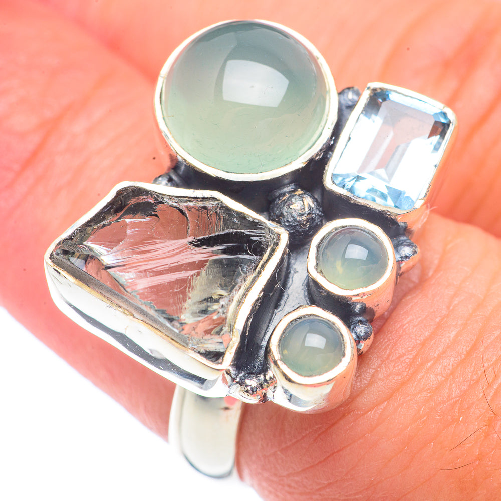 Aqua Chalcedony Rings handcrafted by Ana Silver Co - RING71188
