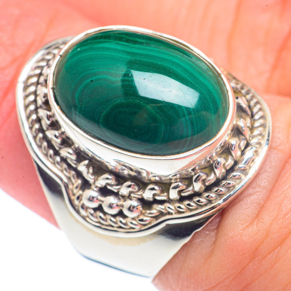 Malachite Rings handcrafted by Ana Silver Co - RING71194