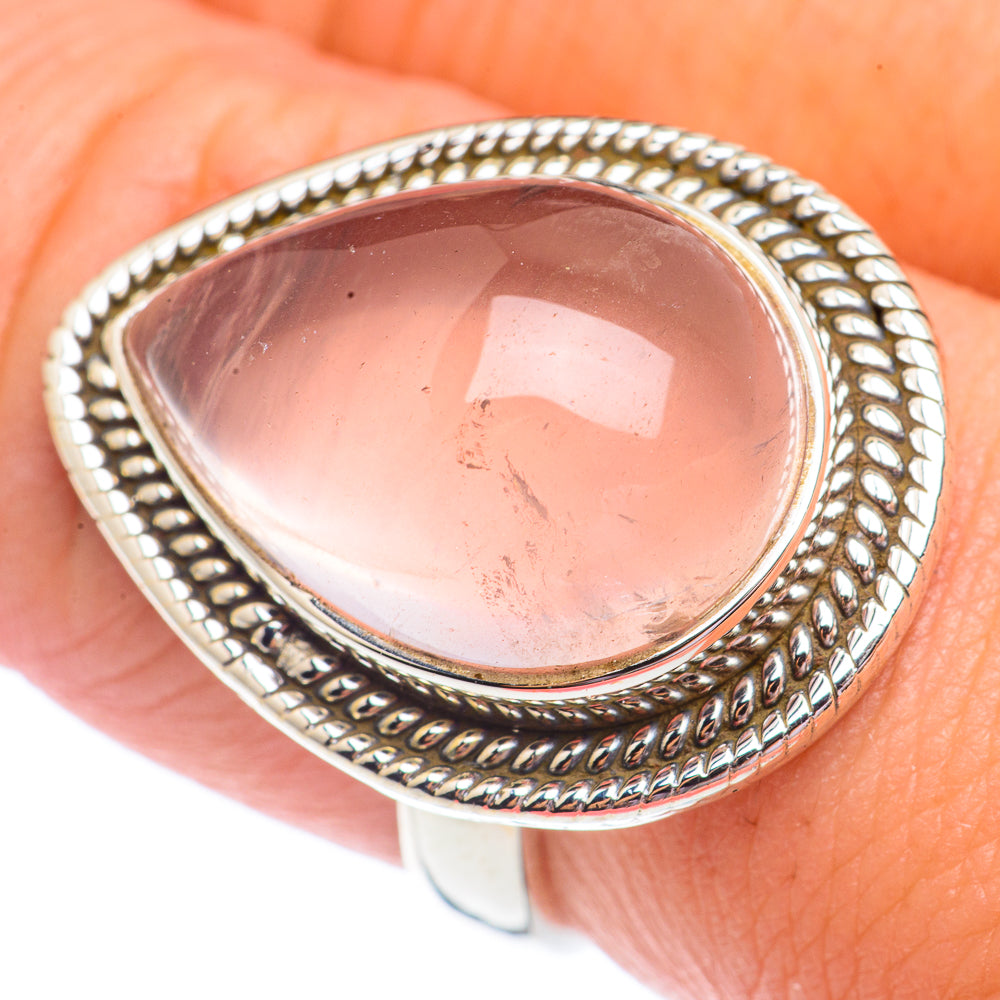 Rose Quartz Rings handcrafted by Ana Silver Co - RING71204