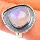 Rainbow Moonstone Rings handcrafted by Ana Silver Co - RING71216