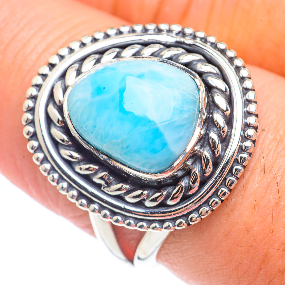 Larimar Rings handcrafted by Ana Silver Co - RING71227