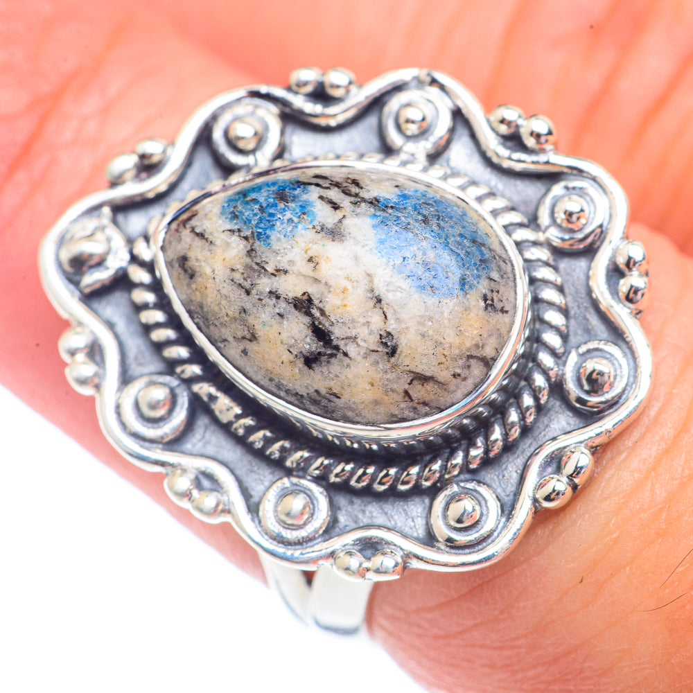K2 Blue Azurite Rings handcrafted by Ana Silver Co - RING71229