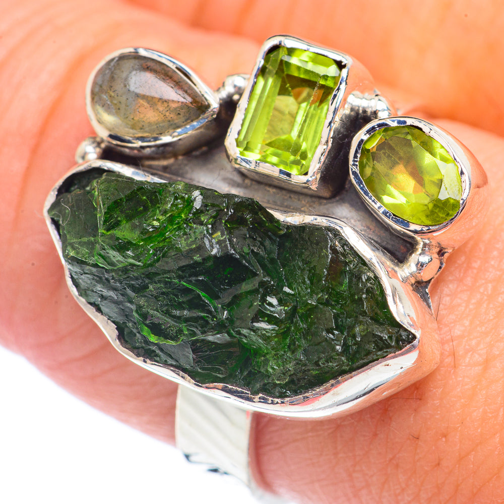 Green Tourmaline Rings handcrafted by Ana Silver Co - RING71235