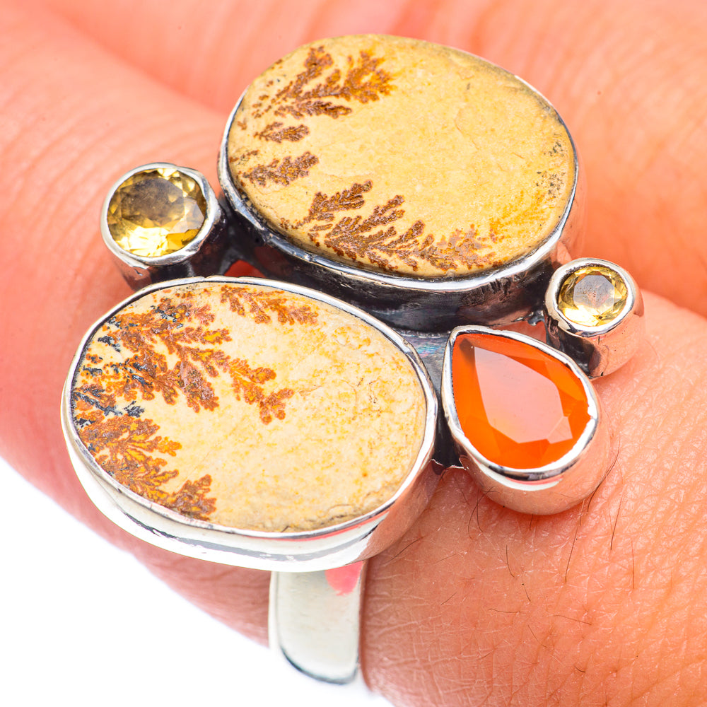 Germany Psilomelane Dendrite Rings handcrafted by Ana Silver Co - RING71237