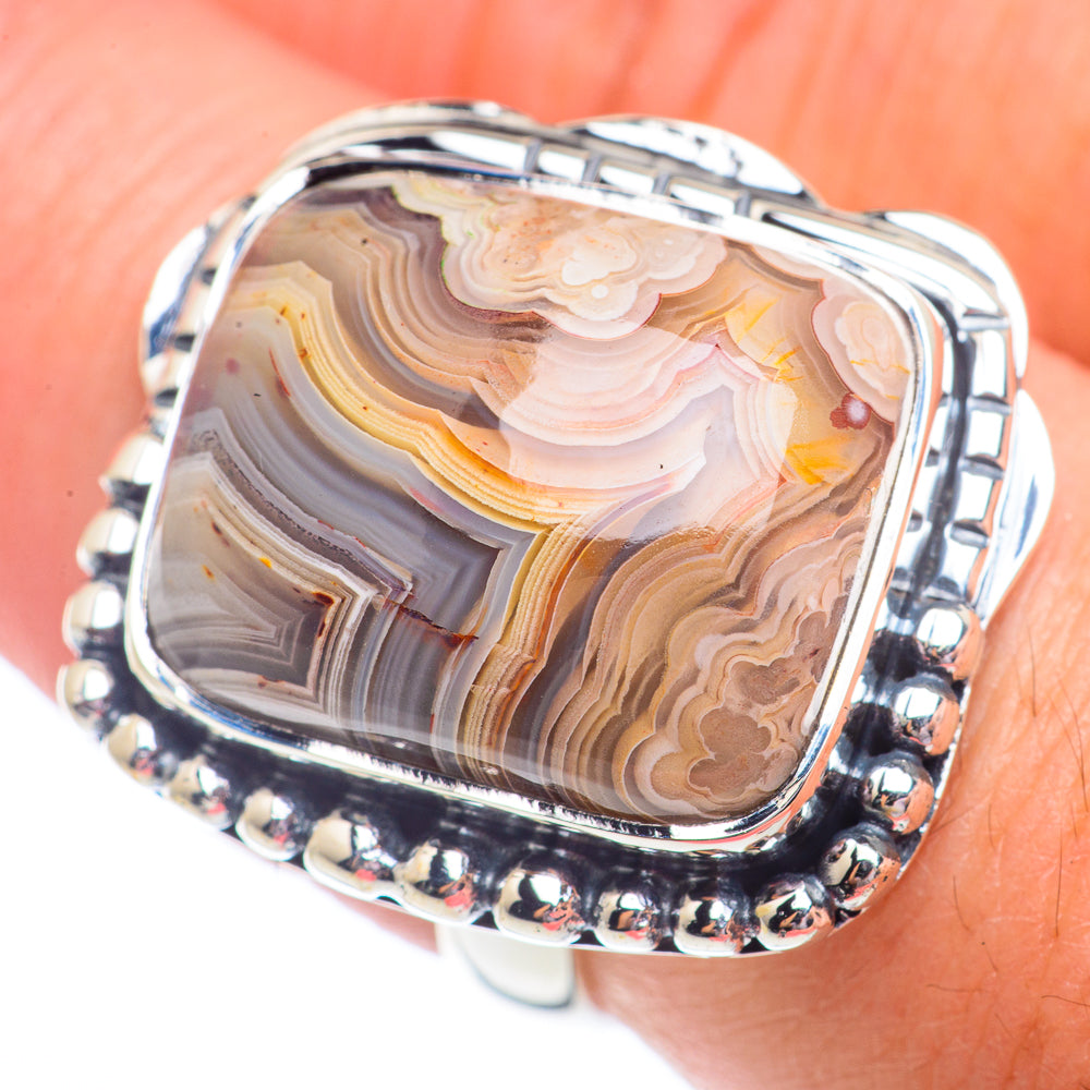 Laguna Lace Agate Rings handcrafted by Ana Silver Co - RING71238