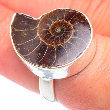 Ammonite Fossil Rings handcrafted by Ana Silver Co - RING71239