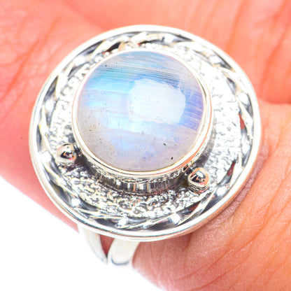 Rainbow Moonstone Rings handcrafted by Ana Silver Co - RING71257