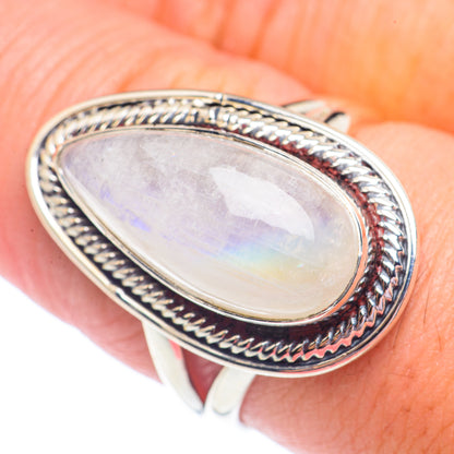 Rainbow Moonstone Rings handcrafted by Ana Silver Co - RING71259