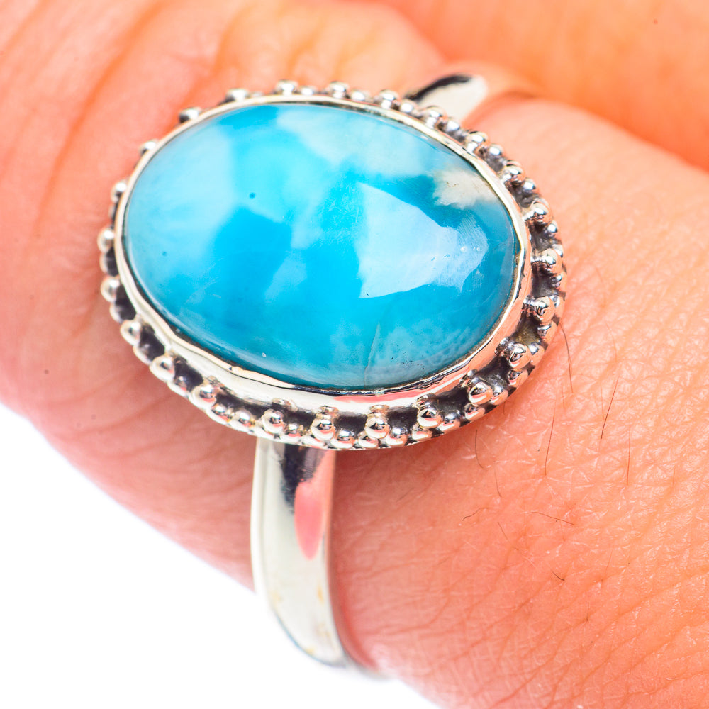 Larimar Rings handcrafted by Ana Silver Co - RING71263