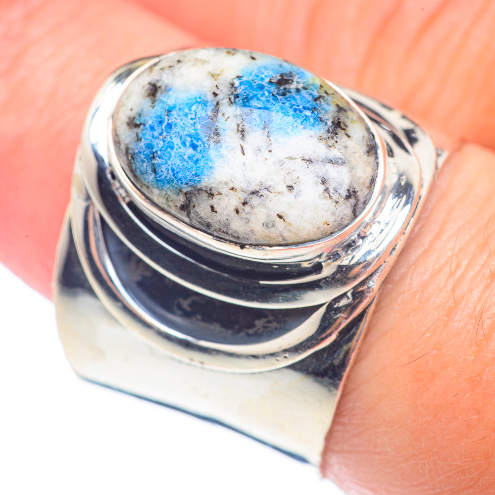 K2 Blue Azurite Rings handcrafted by Ana Silver Co - RING71265