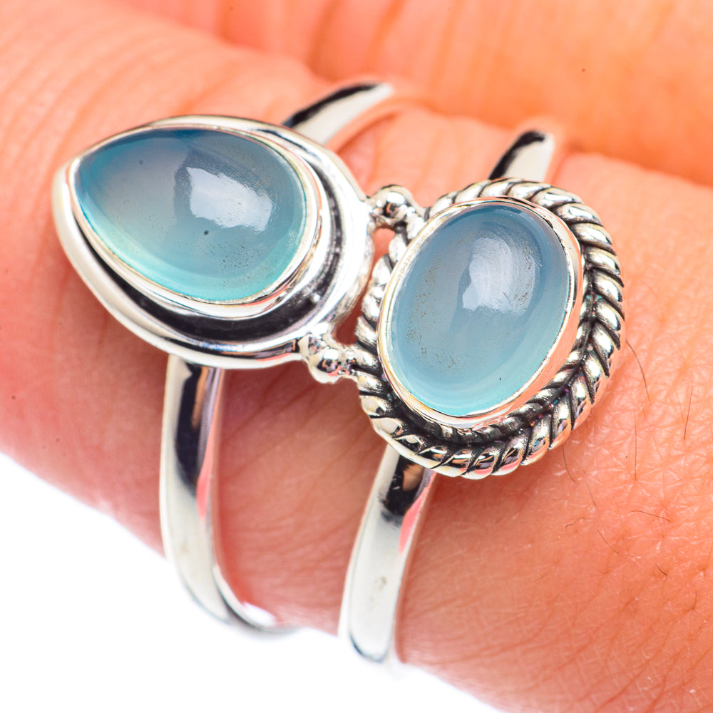 Aqua Chalcedony Rings handcrafted by Ana Silver Co - RING71269
