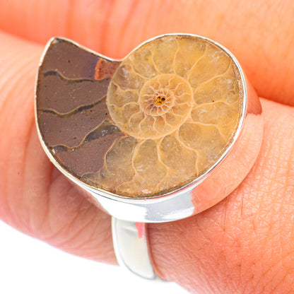 Ammonite Fossil Rings handcrafted by Ana Silver Co - RING71276