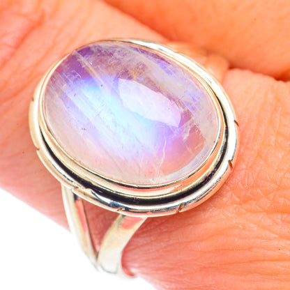 Rainbow Moonstone Rings handcrafted by Ana Silver Co - RING71293