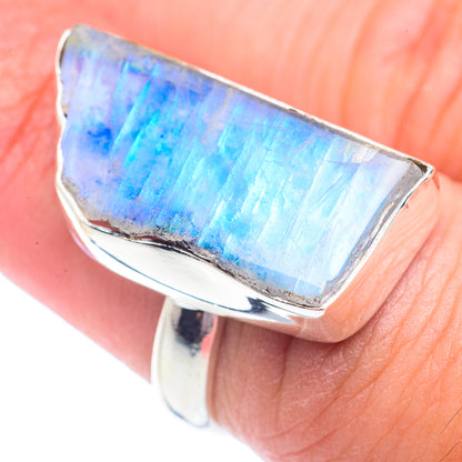 Rainbow Moonstone Rings handcrafted by Ana Silver Co - RING71294