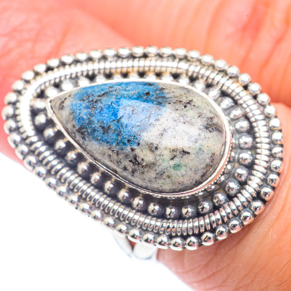 K2 Blue Azurite Rings handcrafted by Ana Silver Co - RING71299