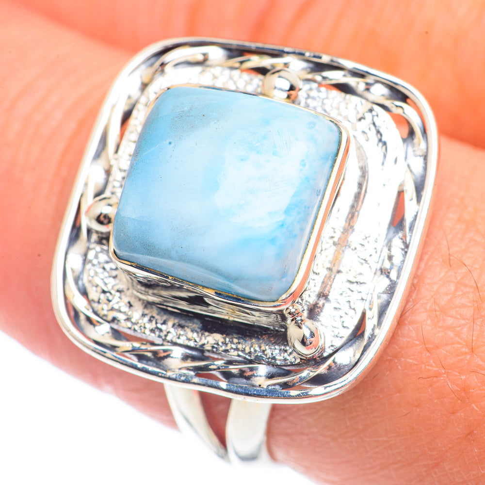 Larimar Rings handcrafted by Ana Silver Co - RING71301