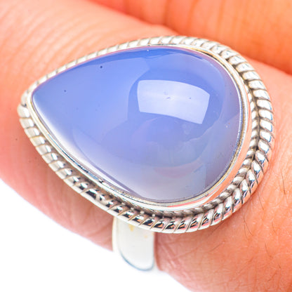 Aqua Chalcedony Rings handcrafted by Ana Silver Co - RING71304