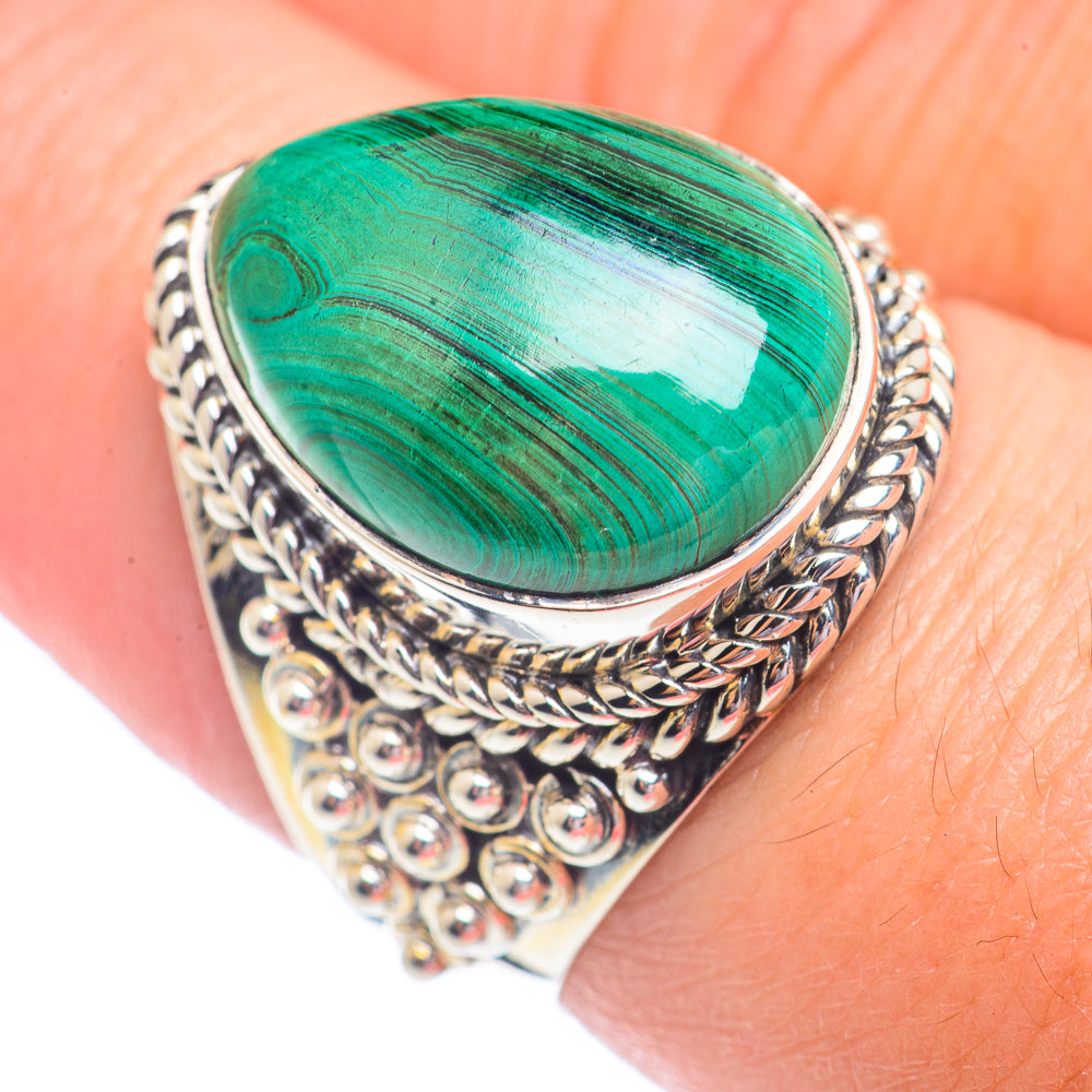 Malachite Rings handcrafted by Ana Silver Co - RING71308