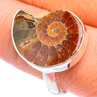 Ammonite Fossil Rings handcrafted by Ana Silver Co - RING71310