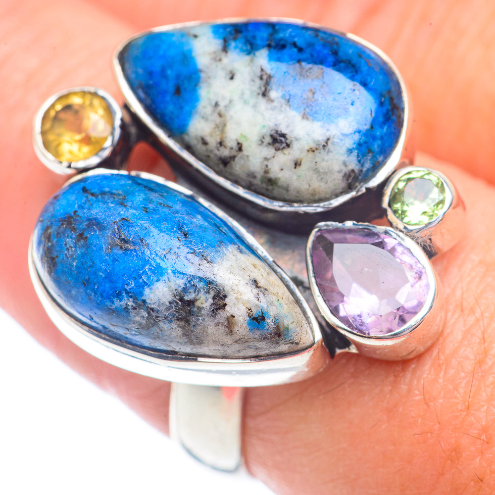 K2 Blue Azurite Rings handcrafted by Ana Silver Co - RING71342
