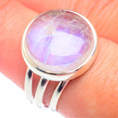 Rainbow Moonstone Rings handcrafted by Ana Silver Co - RING71368