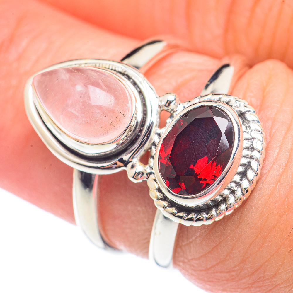 Rose Quartz Rings handcrafted by Ana Silver Co - RING71370