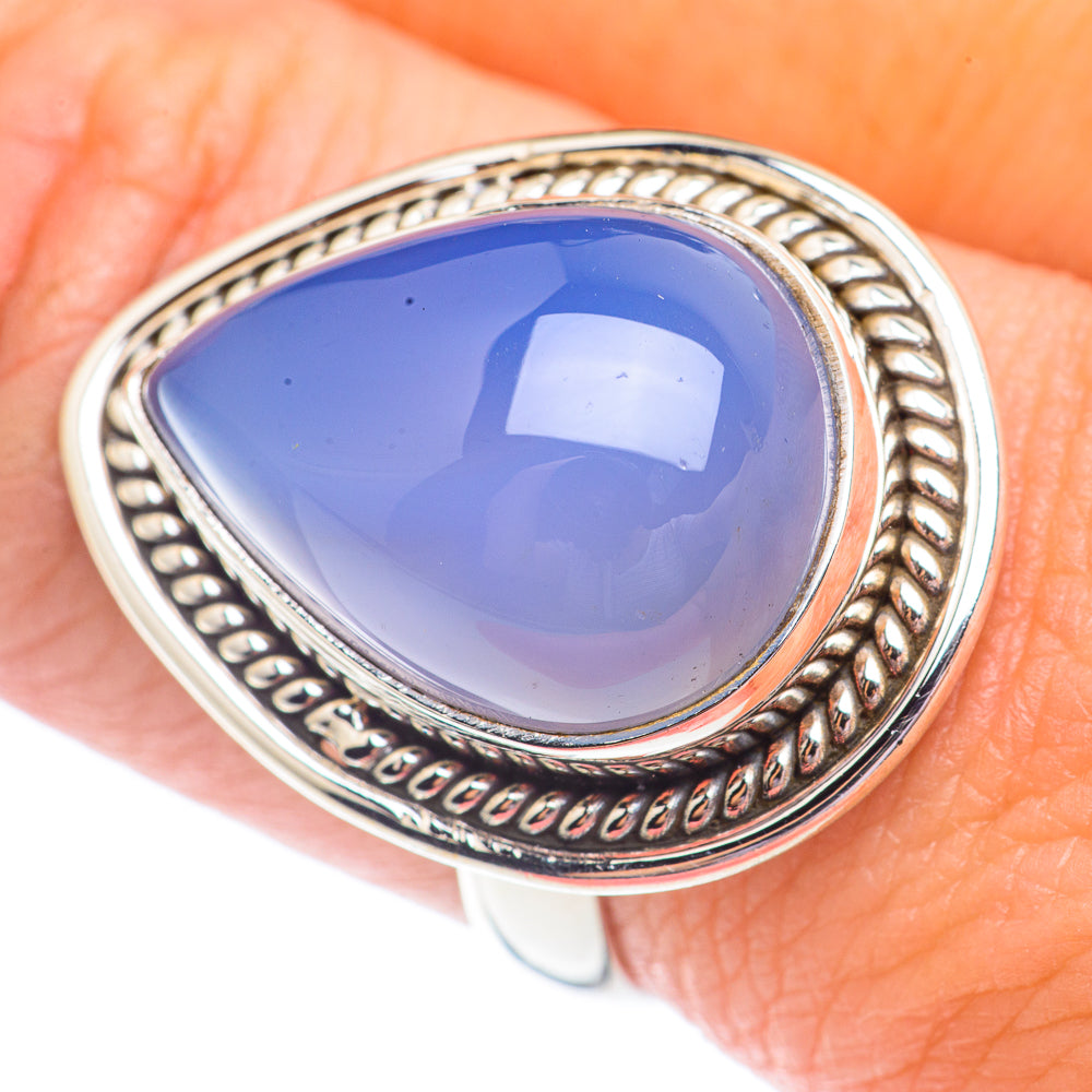Aqua Chalcedony Rings handcrafted by Ana Silver Co - RING71374