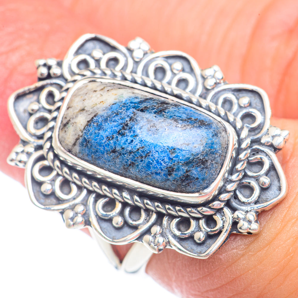 K2 Blue Azurite Rings handcrafted by Ana Silver Co - RING71380