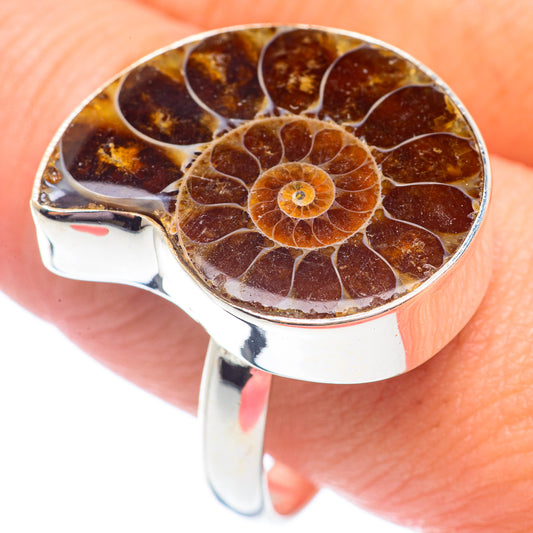 Ammonite Fossil Rings handcrafted by Ana Silver Co - RING71388