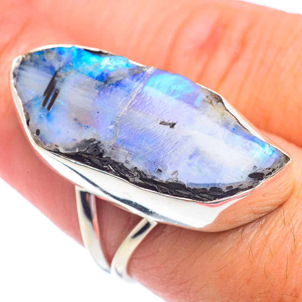 Rainbow Moonstone Rings handcrafted by Ana Silver Co - RING71410