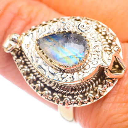 Rainbow Moonstone Rings handcrafted by Ana Silver Co - RING71411