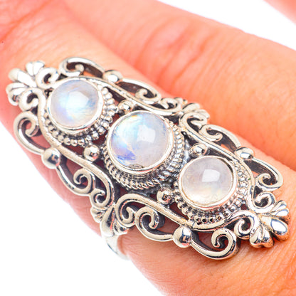Rainbow Moonstone Rings handcrafted by Ana Silver Co - RING71413