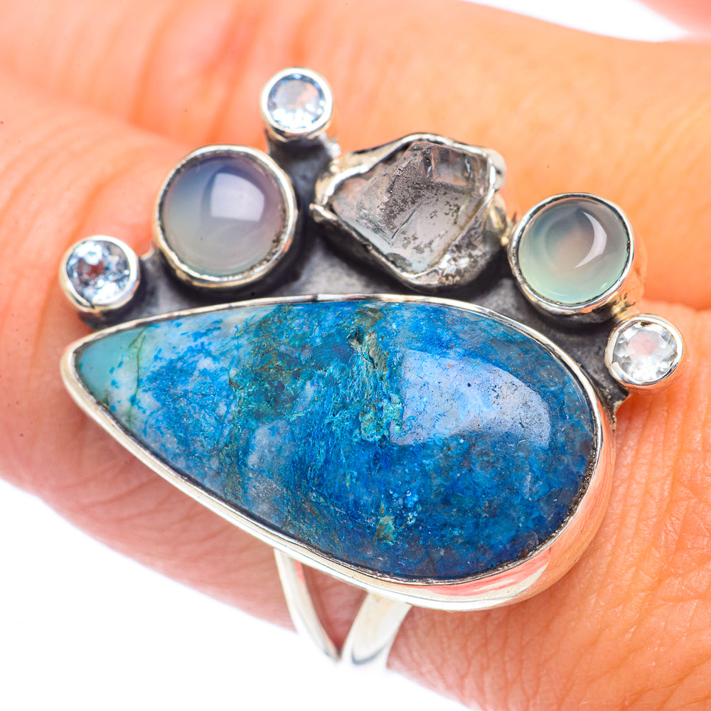 Chrysocolla In Quartz Rings handcrafted by Ana Silver Co - RING71426