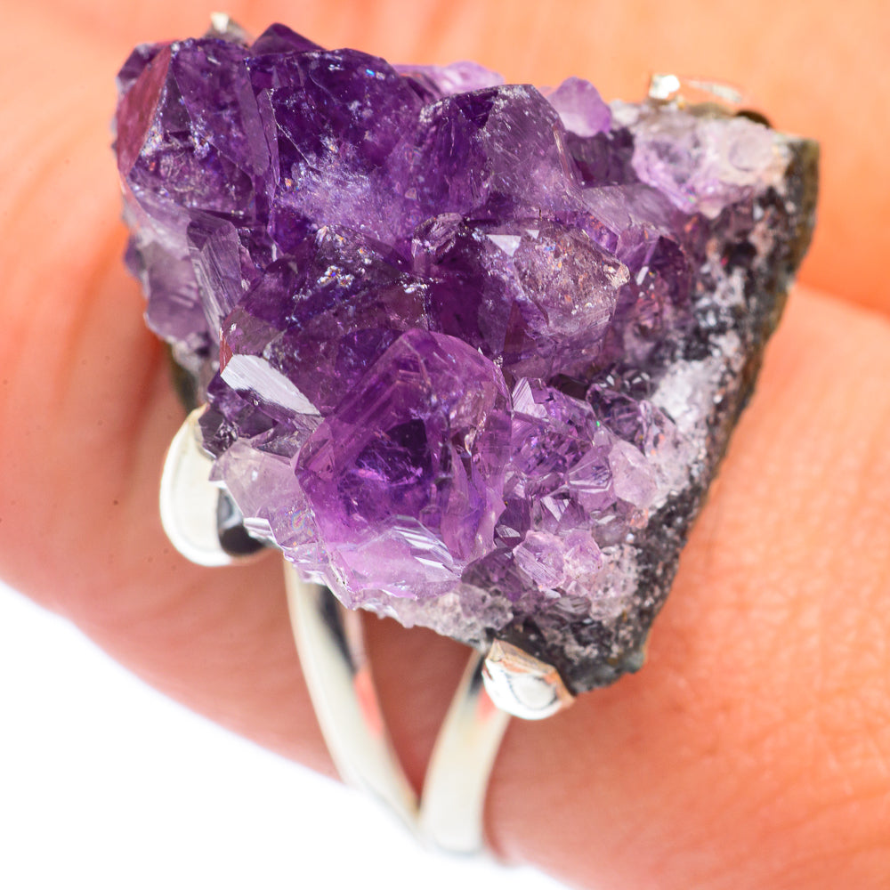Amethyst Crystal Rings handcrafted by Ana Silver Co - RING71443