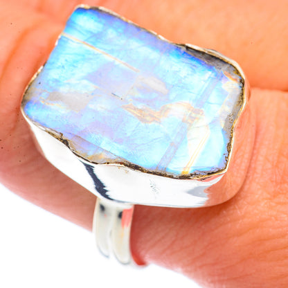 Rainbow Moonstone Rings handcrafted by Ana Silver Co - RING71451