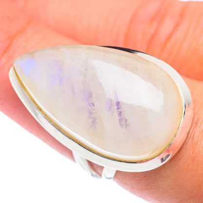 Rainbow Moonstone Rings handcrafted by Ana Silver Co - RING71452
