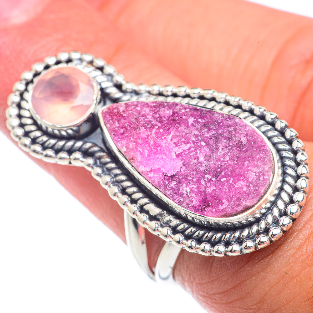 Cobalto Calcite Druzy Rings handcrafted by Ana Silver Co - RING71481