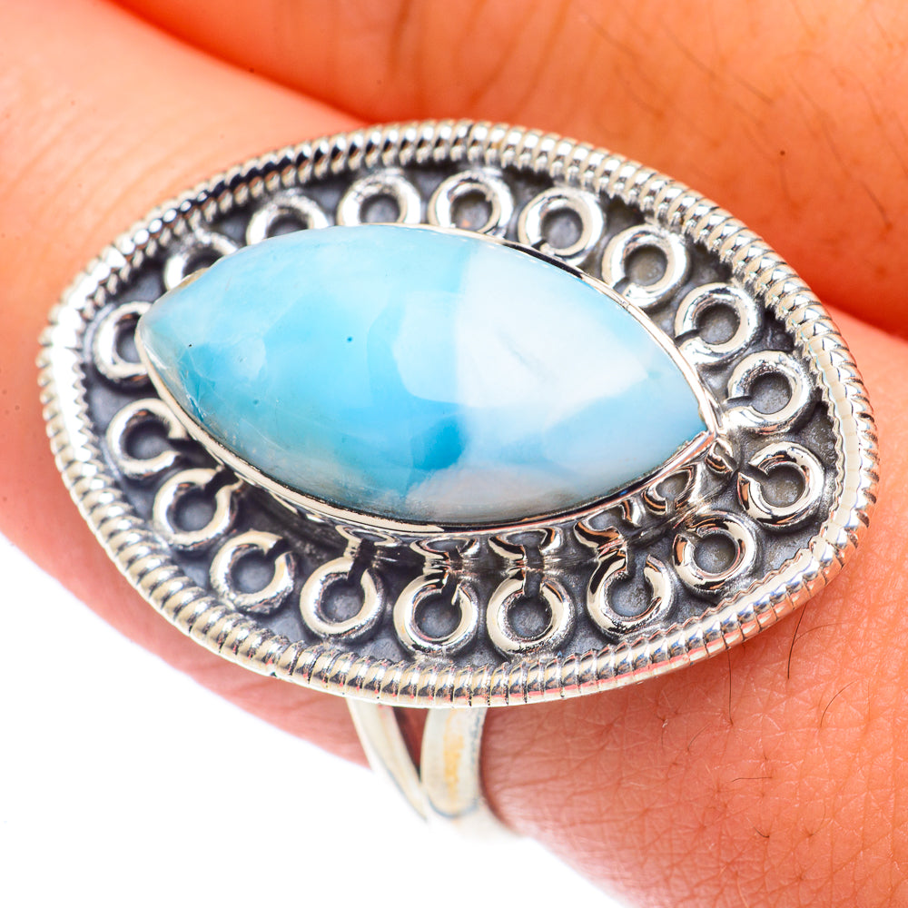 Larimar Rings handcrafted by Ana Silver Co - RING71487