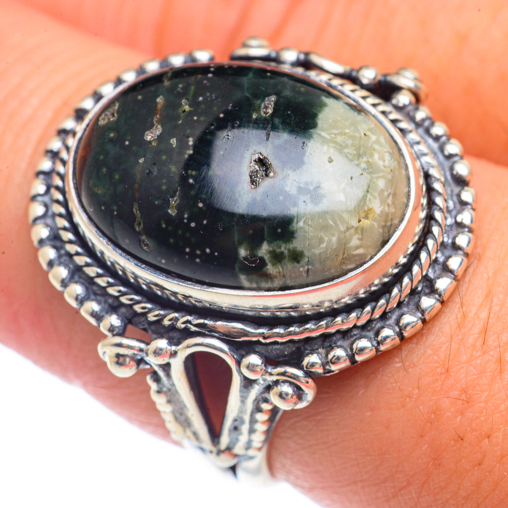 Black Agate Rings handcrafted by Ana Silver Co - RING71499