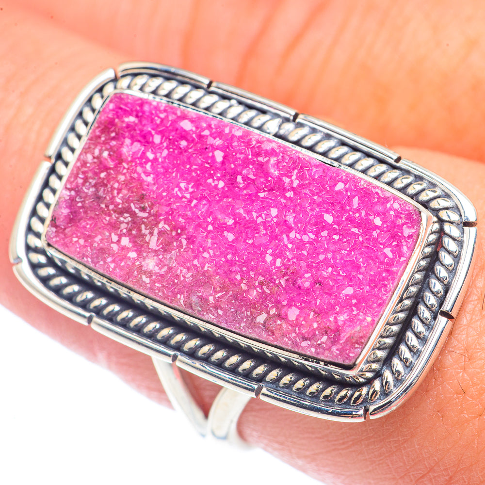 Cobalto Calcite Druzy Rings handcrafted by Ana Silver Co - RING71507