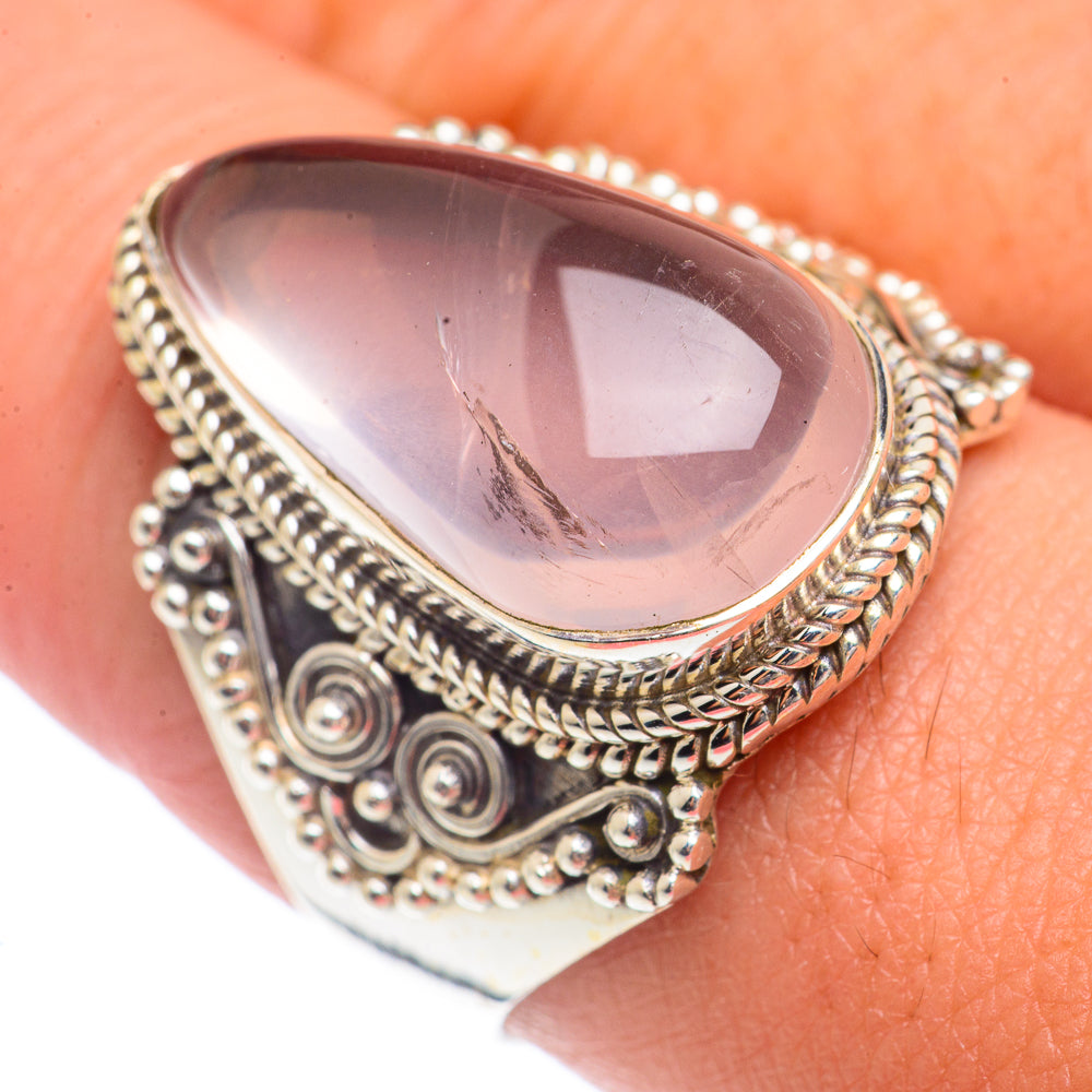Rose Quartz Rings handcrafted by Ana Silver Co - RING71510