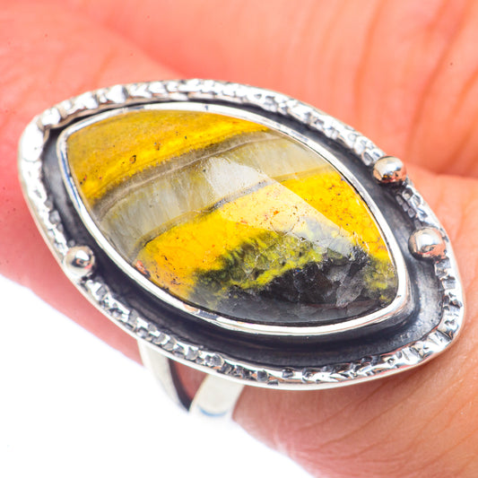 Bumble Bee Jasper Rings handcrafted by Ana Silver Co - RING71529