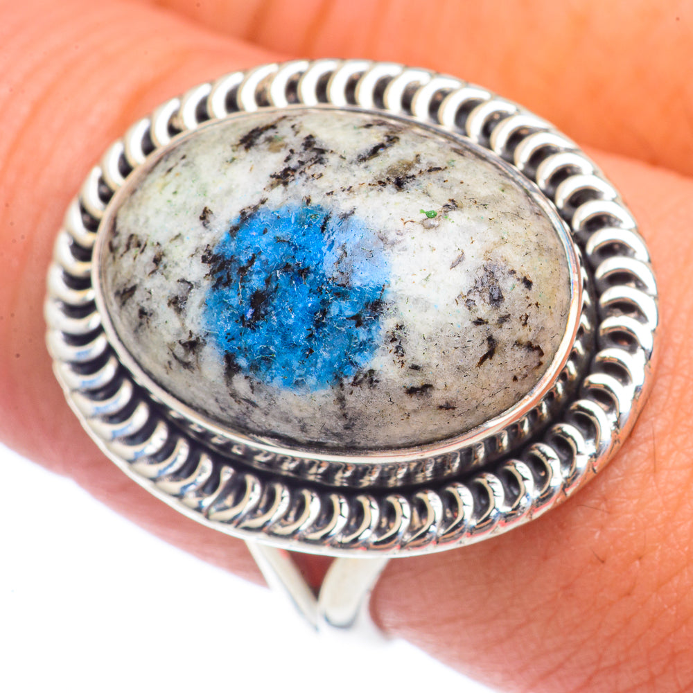 K2 Blue Azurite Rings handcrafted by Ana Silver Co - RING71532